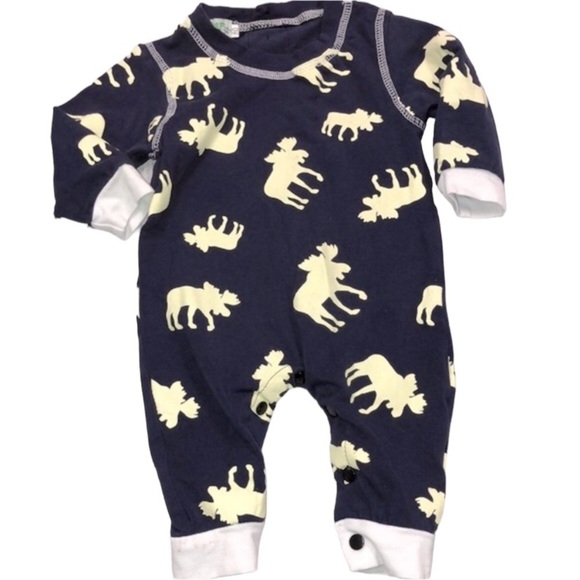To sleep bear size 80/12-18 months pajama onesie moose print - Picture 1 of 5